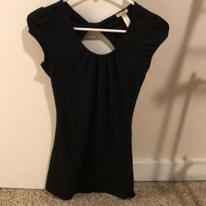 Lovely, Black Peek-A-Boo Back Shirt